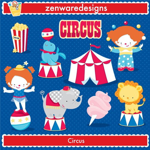 Kit Imprimible Circo Payasos Imagenes Clipart Cod817