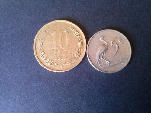 Moneda Sud-africa 5 Centavos Níquel 1965 (c41)