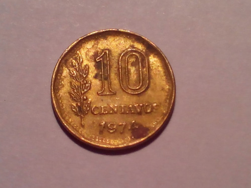 Variante - 10 Centavos 1974 - Fecha Chorreada