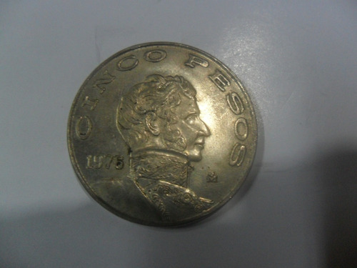 Moneda Estados Unidos Mexicanos Cinco Pesos  1976