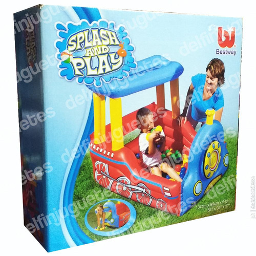 Pelotero Inflable Locomotora + 50 Pelotas