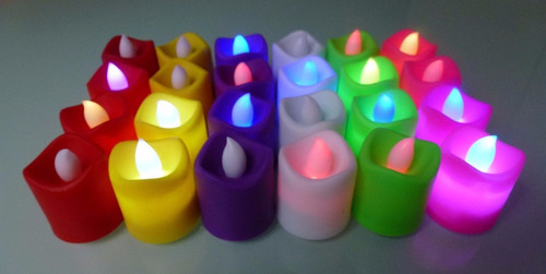 Vela De Colores Led X 5 Un  Ideal Para Decorar 