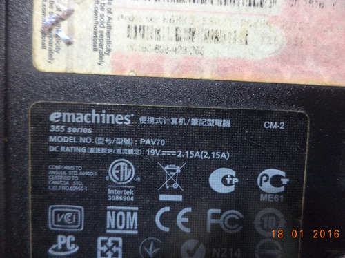 Emachines Mini Laptop 355 Series Carcaza Base (Usado)