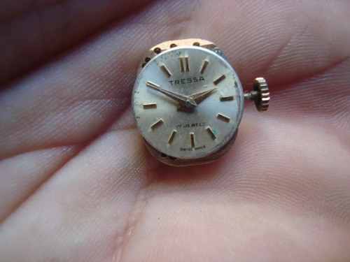 Antigua Máquina Reloj Pulsera Tressa 17 Jewels Oro Plaqué