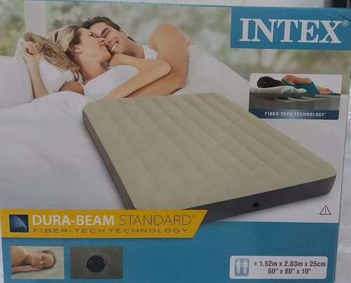 Cama Colchão Inflável Casal Queen Size Intex + Bomba Manual