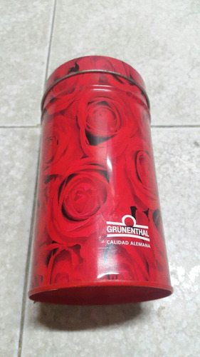 Imagen 2 de 5 de Lata Pote Metalico De Regalo Florero Rosas Grunenthal 350ml
