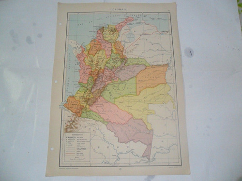 Colombia Bogota Putumayo Nariño Plano Mapa Lamina 1969