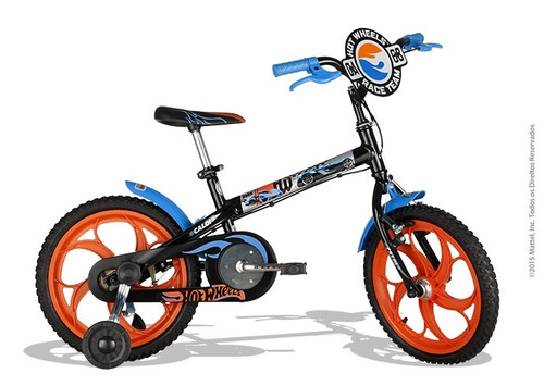 Bicicleta Hot Wheels Aro 16 Preta C/placa - Caloi