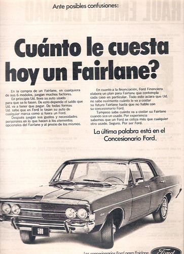 Antigua Publicidad  Auto Ford Fairlane