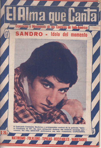 1969 Sandro En Tapa Revista Uruguay El Alma Que Canta