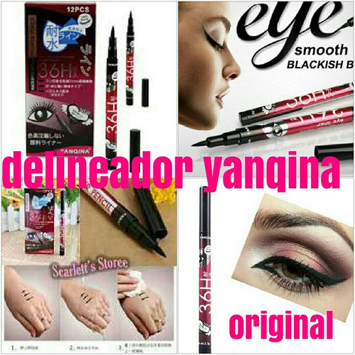 Delineador De Ojos Plumon Yanqina 36hrs 12 Piezas