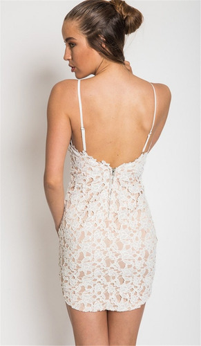 Vestido De Encaje Blanco Talla M Importado Nuevo Importado