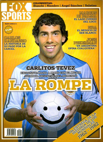 Revista Fox Sports 2. Mayo 2006. Carlos Tévez