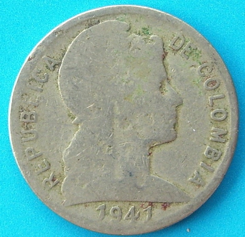 Moneda Colombia 5 Centavos 1941 Bogota  Escasa