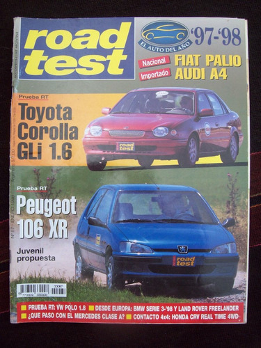 Road Test 87 1/98 Toyota Corolla Gli 1.6 Peugeot 106 Xr