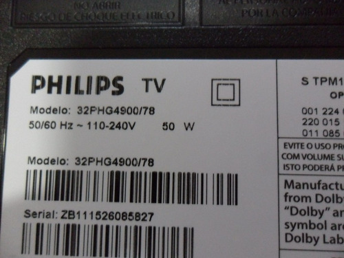 Cabo Flat (principal A Tela) Tv Philips 32phg4900/78