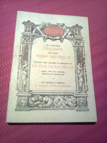 La Vida De Las Putas - Pedro Aretino - Nuevo-
