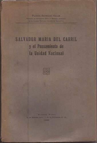 S María Del Carril Y El Pensamiento De Unidad Nacional 1925