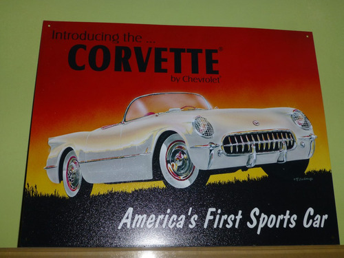 Publicidad Metalica De Auto Corvette By Chevrolet - Made Usa