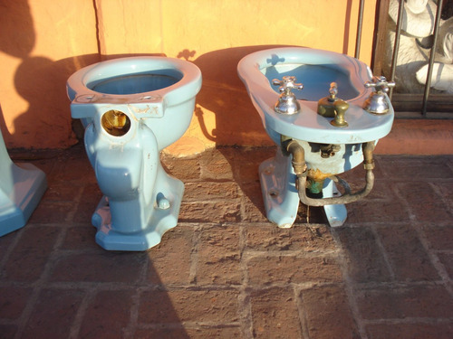 Antiguo Juego Standard Lavatorio Inodoro Bidet. Art 4510