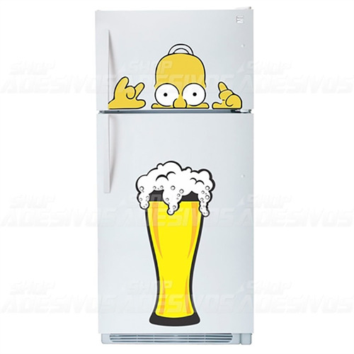 Adesivo Decorativo Geladeira - Simpson Cerveja