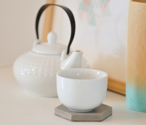 30% Off!! Posa Vasos Hexagonos 4 Cemento Diseño Minimalista