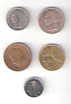 Lote De 5 Monedas De Belgica  Distintas  ¡ Oferta !
