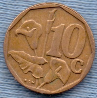 Sudafrica 10 Cent 1996 * Planta De Lirio *