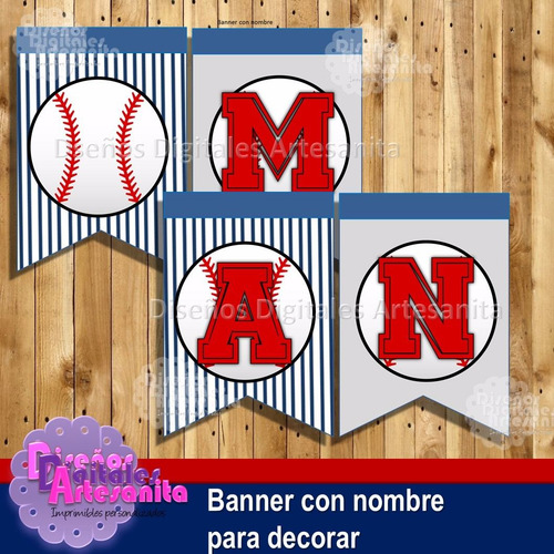 Kit Imprimible Béisbol Cumples Baby Shower Personalizado Pdf