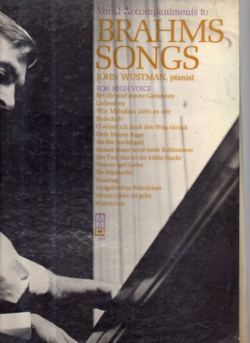 Brahms Songs John Wustman, Pianista For High Voice Disco Lp