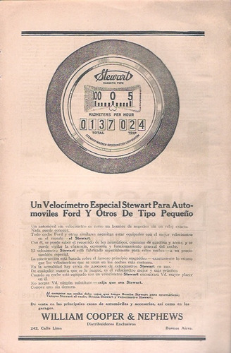 Antigua Publicidad  Velocimetros Stewart Ford