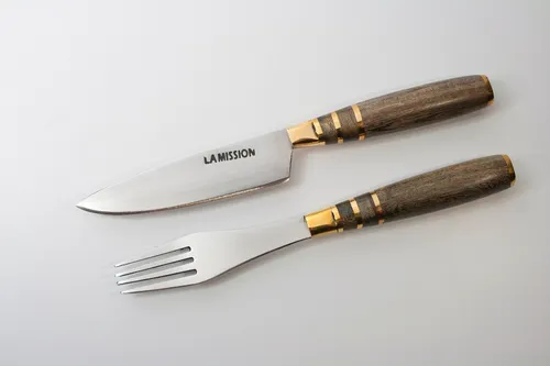 Juego Asado Artesanal Mission Cuchillo, Tenedor Vaina M030