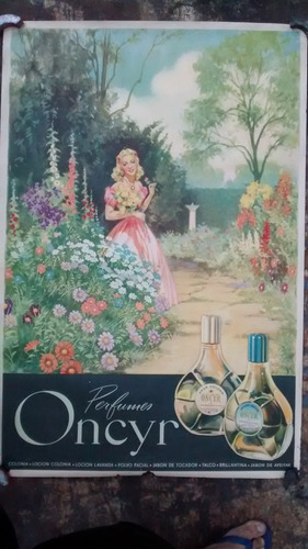 Afiche Antiguo Publicidad De Perfumes Oncyr