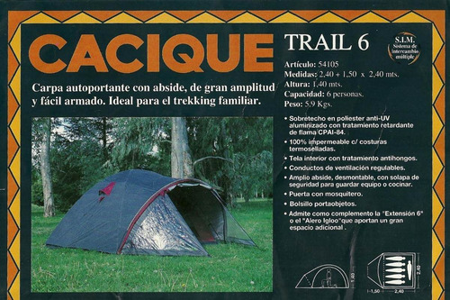 Carpa Cacique Para 6 Personas (trail 6)