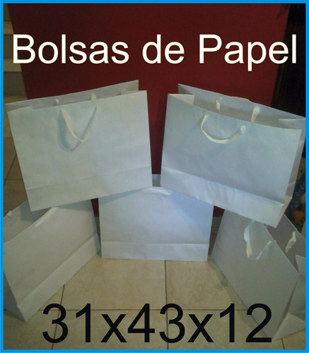 Bolsas Papel (31x43) No Impresas, Blanca-lisas (paq X10 )
