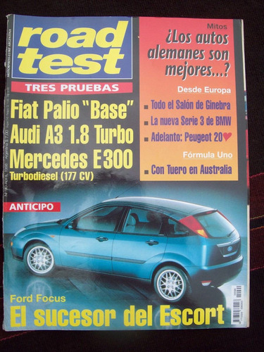 Road Test 90 4/98 Fiat Palio Base Audi A3 1.8 Turbo Ford Foc