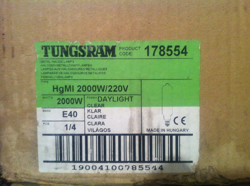 Bombillo Osram - Tungsram (hungary) 2000w Metal Halide 220v