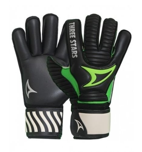 Luva Goleiro Campo Profissional Three Stars Onix Preta