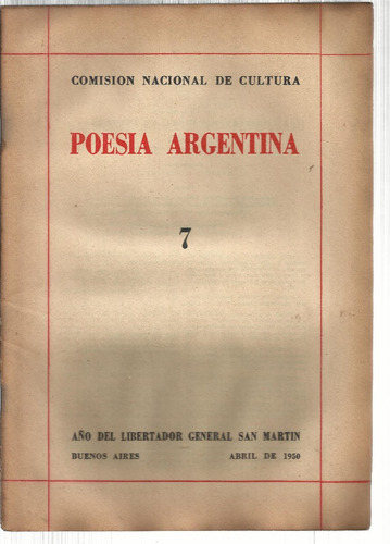 Poesía Argentina: Nro 7. Bs.as., 1950.