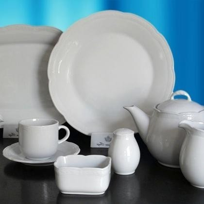 Taza Te + Plato Tsuji 1800 Vajilla Porcelana Blanca