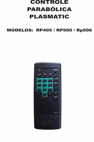 Controle Remoto Receptor Plasmatic Rp405 Rp500 Rp506
