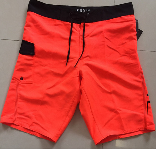 Imagen 3 de 6 de Short Bermuda Pantaloneta Fox Naranja Talla 32 Original Surf