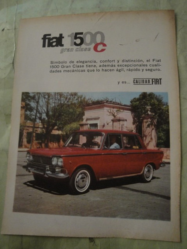 Publicidad Fiat 1500 C Rambler Ambassador 990 1965 Hoja Sola