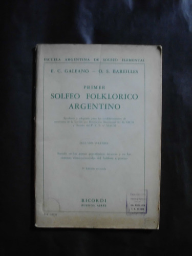 Solfeo Folklorico Argentino Galeano  Bareilles