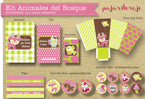 Kit Animales Del Bosque Nena