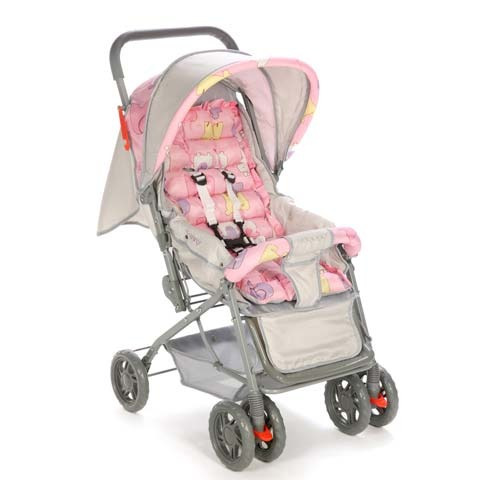 Carrinho Bebe Berço Funny Rosa Infantil Menina 2058 - Voyage