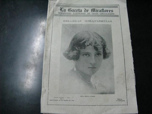 Mercurio Peruano:  Periodico Gaceta De Miraflores 1926 L92