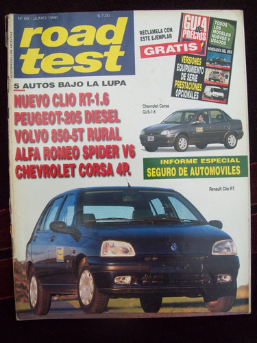 Road Test 68 6/96 Renaut Clio Rt 1.6 Peugeot 205 Diesel