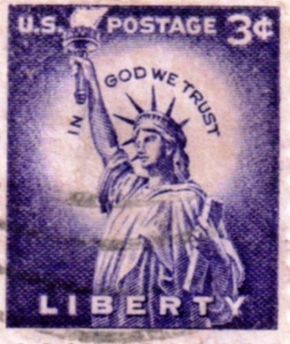 Sello E Unidos U.s. Postage 3 C In God We Trust Liberty 1954