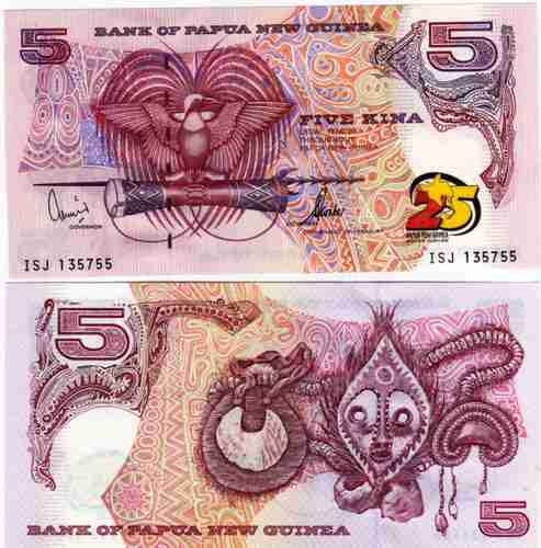 Billete De Papua 5 Kina Conmemorativo Año 2000 Sin Circular